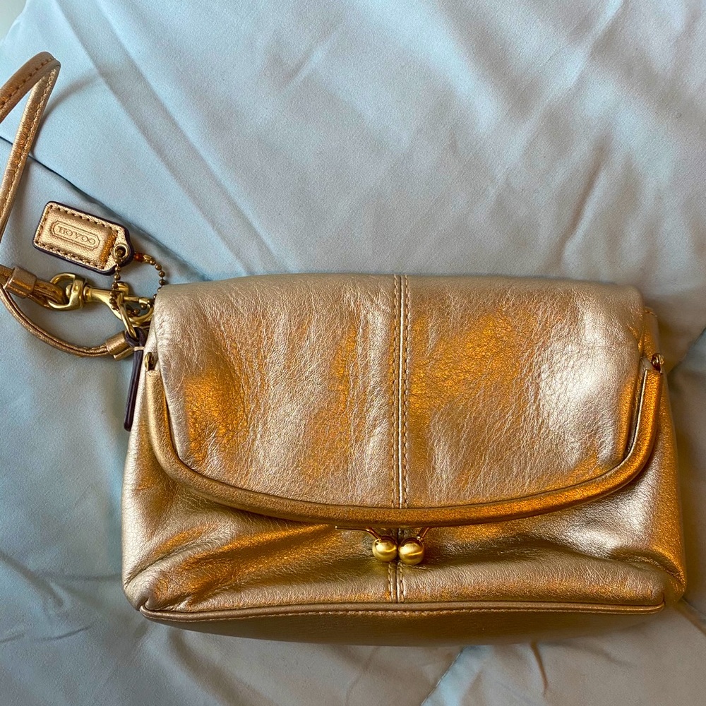 Coach leather wristlet